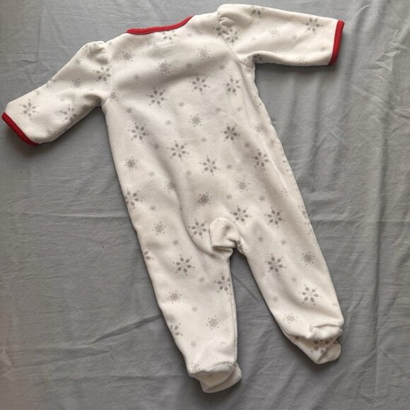 Carter's Infant Girl Boy 0-3M Fleece Reindeer Christmas Holiday Sleeper Pajamas - Picture 5 of 5